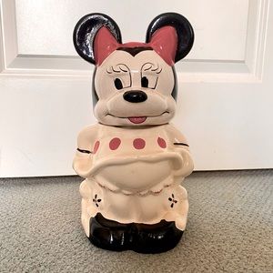 VINTAGE WALT DISNEY TURNABOUT 4in1 MICKEY & MINNIE CERAMIC COOKIE JAR!